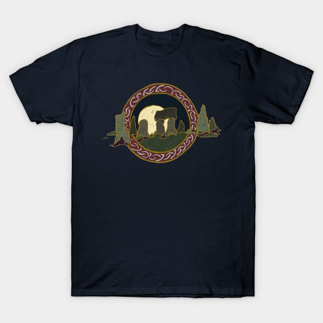 Standing stones with sun/ moon T-Shirt by JennyGreneIllustration